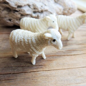 Miniature Sheep Farm Animal Mini Figurine Figure for Crafts, Terrariums, Large Dollhouses, Fairy Gardens, Resin or Soap Projects, School Projects, Dioramas, Shadowboxes, etc.