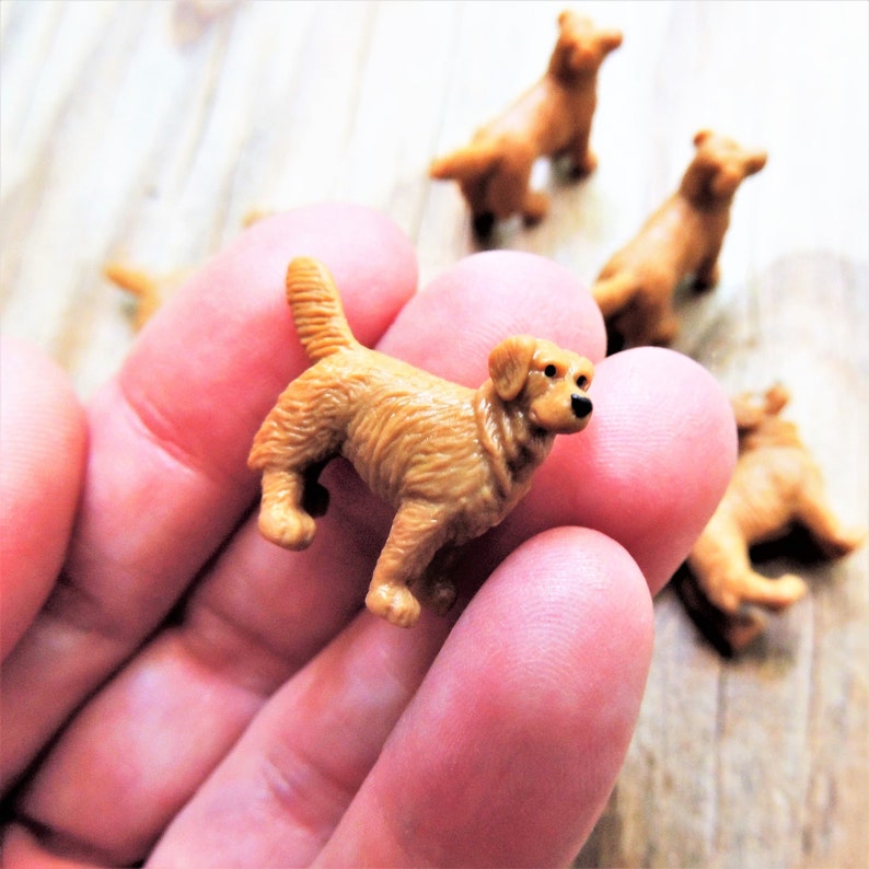 MINIATURE ANIMALS Figurine Golden Retriever Micro Mini Dog Etsy
