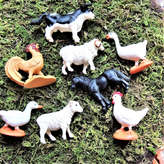 Set of 48 MINIATURE FARM Animals Figurines Figure Dollhouse Fairy Garden Terrarium Diorama Crafts Mini Sensory Small Plastic Montessori Lot Etsy Canada