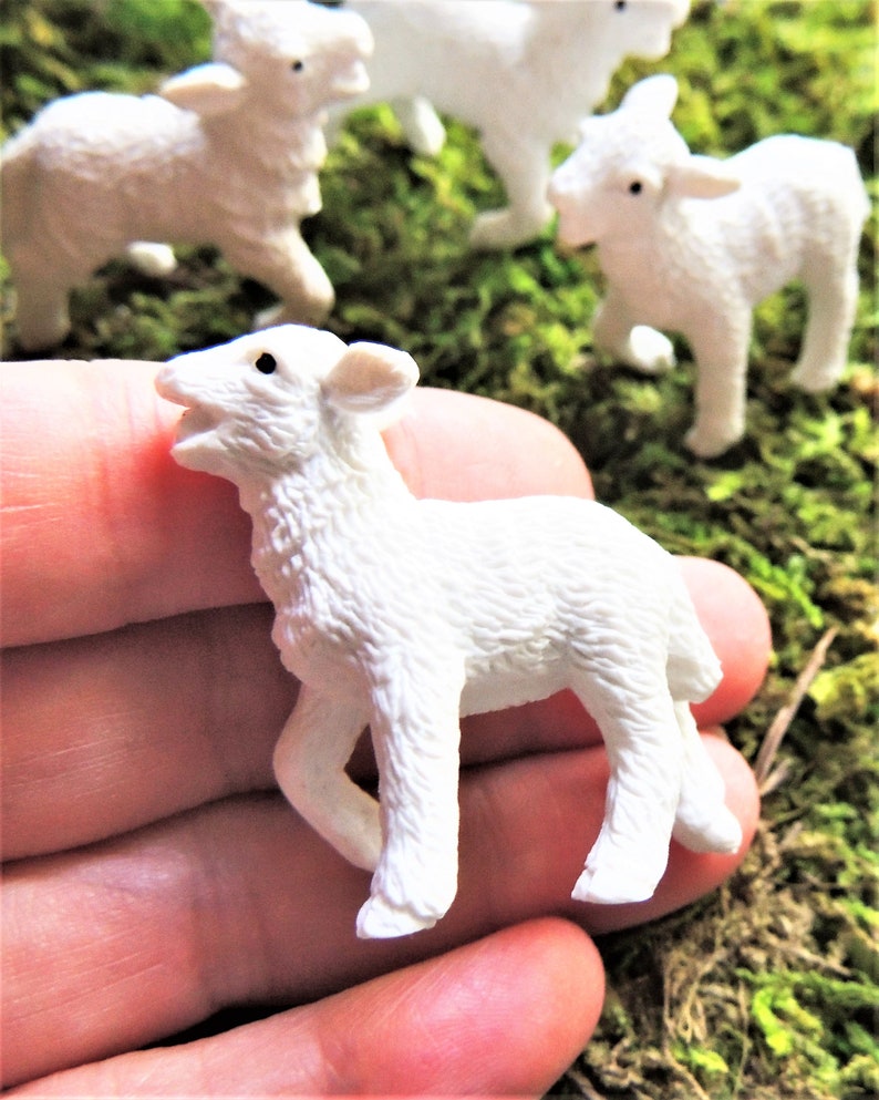 MINIATURE LAMB Sheep Farm Animal Plastic Figures Figurines Etsy