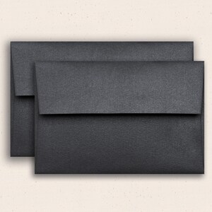 25 Pack | Metallic Envelope Onyx | A1/4Bar, A2, A6, A7, 6-1/2"SQ, #10