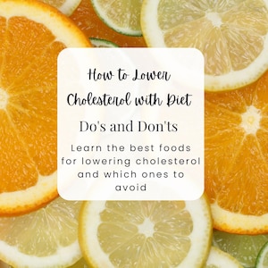 K&ouml;nnte beinhalten: Ein Nahaufnahmebild von geschnittenen Orangen, Zitronen und Limetten. Der Text "How to Lower Cholesterol with Diet Do's and Don'ts Learn the best foods for lowering cholesterol and which ones to avoid" ist &uuml;ber das Bild gelegt. Der Text "NUTRAVIE ACADEMY" befindet sich am unteren Rand des Bildes.