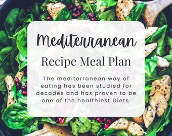 Plan de alimentación y receta mediterránea / Dieta saludable para el corazón / Plan de alimentación para bajar de peso / Dieta mediterránea /