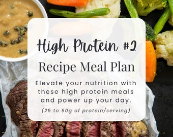 High Protein Recipe Meal Plan Version 2 | High Protein Meals | Meal Plan | Meal Prep | Protein Packed