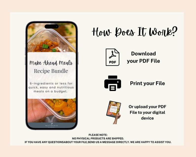 Make Ahead Meal Plan and Recipes | Easy Meal Prep - Etsy
