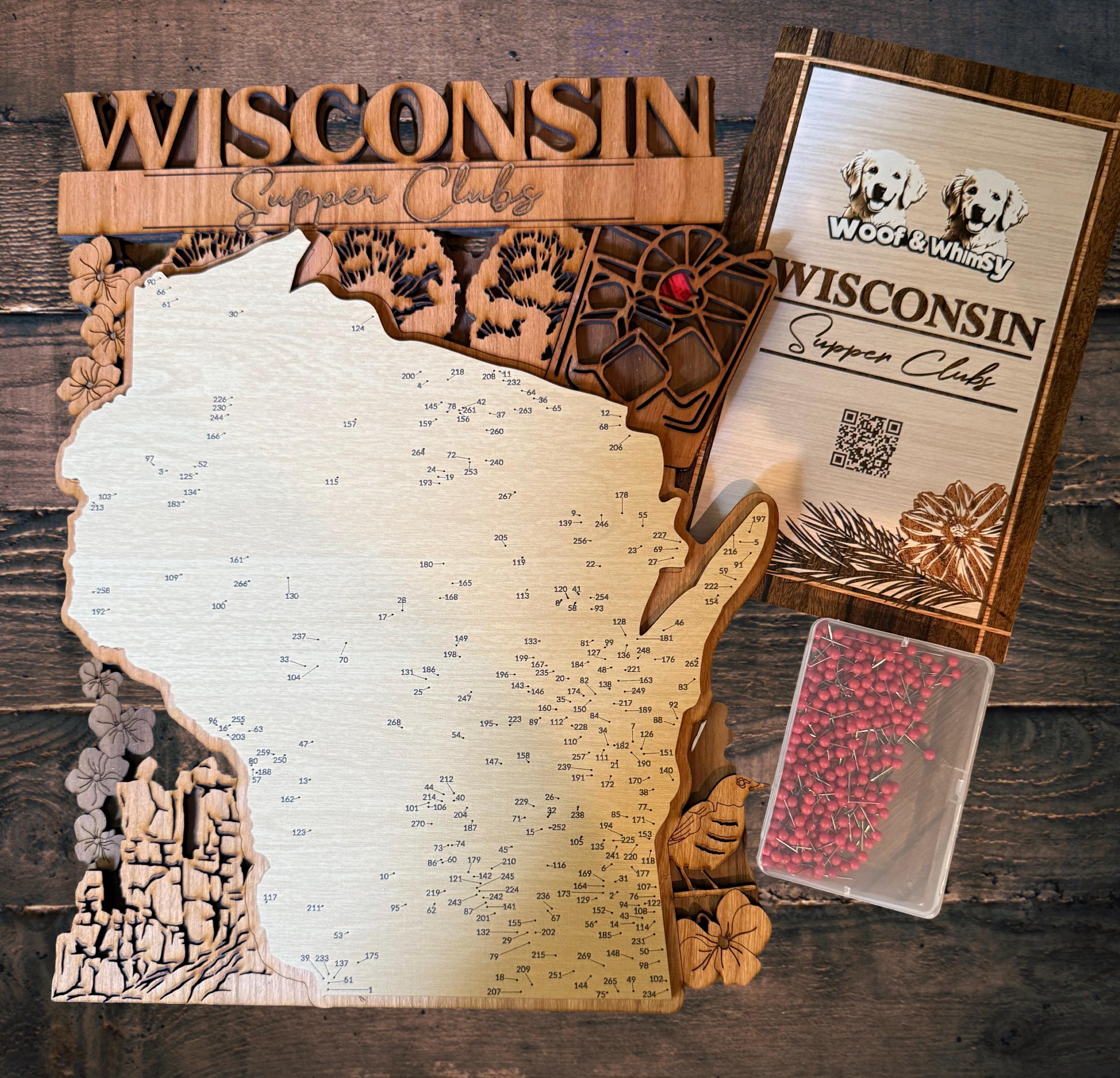 Wisconsin Supper Club Map - Etsy