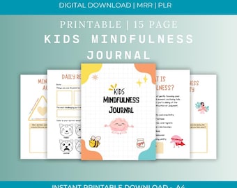 Kids Mindfulness Journal, Happiness Journal for Children, Kids Mental Health and Well-being, Digital download. MRR. Master Resell Rights