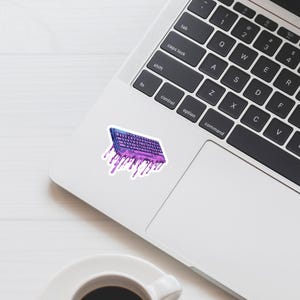 Melting Keyboard Sticker: Glossy Tech Gear Decal