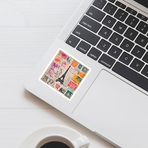 Vintage Passport Stamps Sticker: Travel Scrapbook Decal