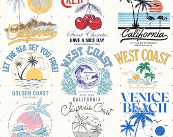 California Png, Retro California T shirt Png, Venice Beach Png, West Coast Png, Malibu Beach Png, Vintage California Png, Retro Summer Png