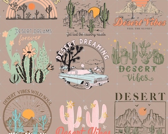 Desert Vibes Png, Desert Sublimation Png, Cactus T-shirts Png, Desert Dreams Png, Retro Western Png, Cactus Clipart Png, Desert Png