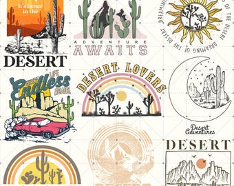 Desert Vibes Png, Retro Desert Png, Desert Sublimation Png, Retro Cactus Png, Desert Dreams Png, Retro Western Png