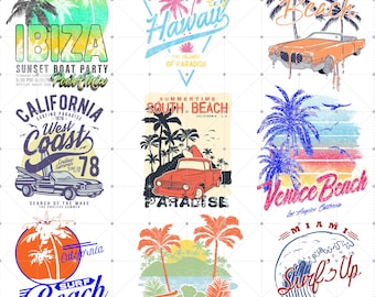 Retro Beach Png, Beach Sublimations Png, Boho Summer Beach Png, California Beach Png, Florida Beach Png, Ibiza Beach Png, Venice Beach Png