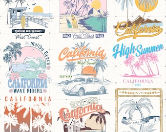 Retro California Png,  California Sublimation Png, Vintage California Png, Bundle California Png, Summer Beach Png, California Png