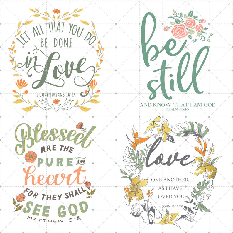 Christian Bundle Png, Bible Verse Png, Floral Bible Verse Png ...