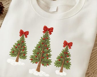 Merry and Bright Christmas sweatshirt - embroidered Christmas Sweater - holiday party crewneck