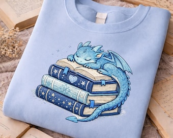 Sudadera con dragón bordado – Sudadera de fantasía inspirada en libros, ideal para lectores y amantes de la lectura