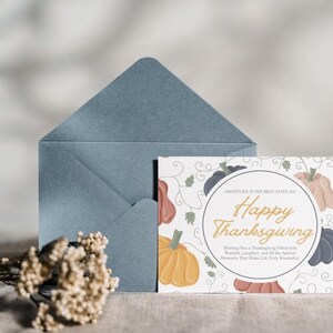 Printable Happy Thanksgiving Card | Creamy & Cozy Greeting Card | Fall Thanks Card | Instant Download Card | Thanksgiving Digital Print
