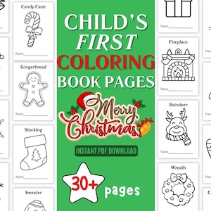Christmas Coloring Book | Kids Coloring Pages | Winter Printable | Digital Coloring Book | Printable Kids Activities | Christmas Theme