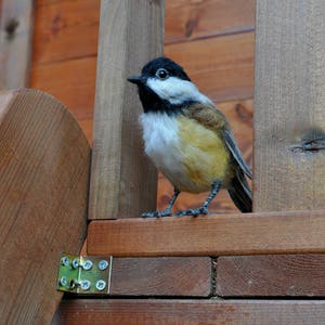 Needle felted Chickadee bird. Made to order. image 2