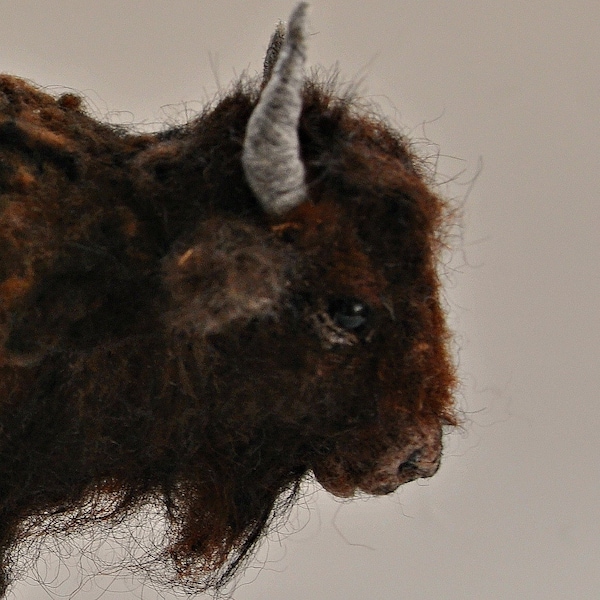 Needle Felted  Animal . American bison .American buffalo, Ready to ship