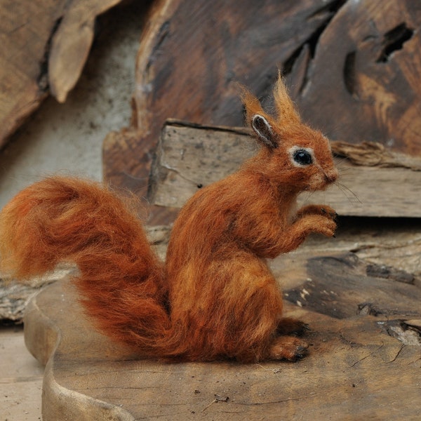 Needle Felted  Animal. Red squirrel.  Made to custom orders