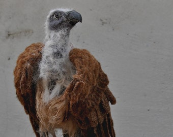 Needle Felted   Animals. Halloween decoration. African White-backed Vulture. Made to order