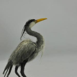 Needle Felted Bird. Blue heron image 6