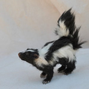 Needle felted Animals.  Felted Skunk. Needle felt by Daria Lvovsky.Made to order