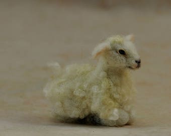 Needle Felted Sheep. Felt animal . Felted sheep for nativity scene.