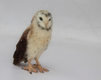 Needle Felted Owl . Barn owl.