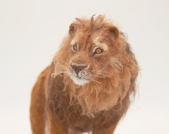 Needle felted Animal. Needle felted  Lion. King of Beasts.