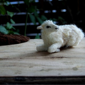 Needle Felted Sheep. Felt animal . Felted sheep for nativity scene. image 2