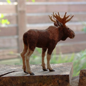 Needle Felted  Animal. Felted  Moose. Made to order