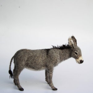 Needle felted Animal, Felted Donkey, Needle felted Nativity, Needle felt by Art of Felting , Collectable Art Needle Felted animal Sculpture image 1