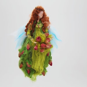 Rose Garden Fairy by Art of Felting, Needle Felted Fairy, Waldor inspired Beutiful Fairy,Children room, Home decor, Gift for Waldorf teacher