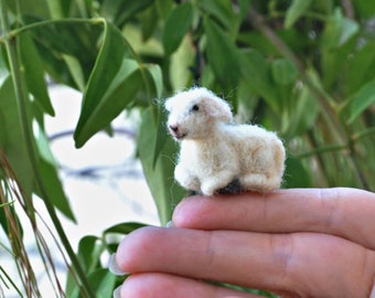 Needle felted animal, Tiny lamb, Needle felt animals, Felted lamb,  For custom orders