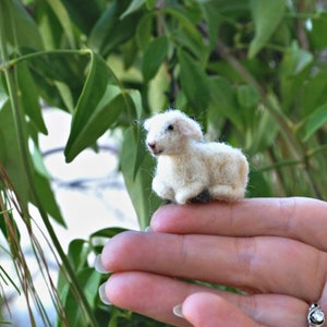 Needle felted animal, Tiny lamb, Needle felt animals, Felted lamb, For custom orders image 1