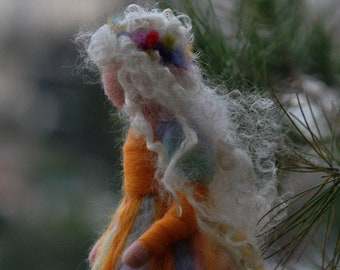 Needle felted  Waldorf-Summer Maiden-Soft sculpture-standing doll--needle felt by Daria LvovskyMade to custom orders