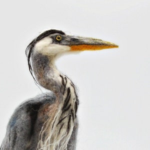 Needle Felted Bird. Blue heron image 4