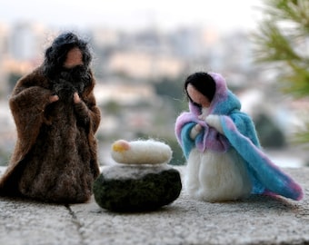 Needle felted Nativity Scene. Nativity Set 3 pieces. Waldorf Education//Holy Land/ .Needle felt by Daria Lvovsky