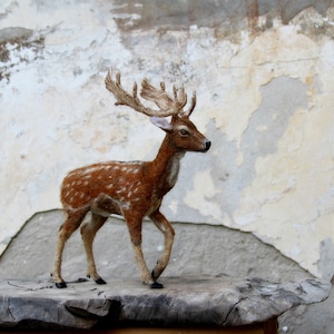 Needle Felted Animal. English fallow deer . needle felted deer sculpture, Deer Made to order image 1