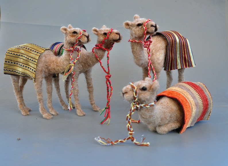 Needle felted Nativity. Sitting Camel Waldorf. Doll wool soft sculpture. Needle felt by Daria Lvovsky image 9