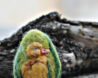 Needle felted Easter eggs-Duckling