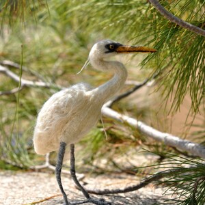 Needle Felted White Heron. image 4