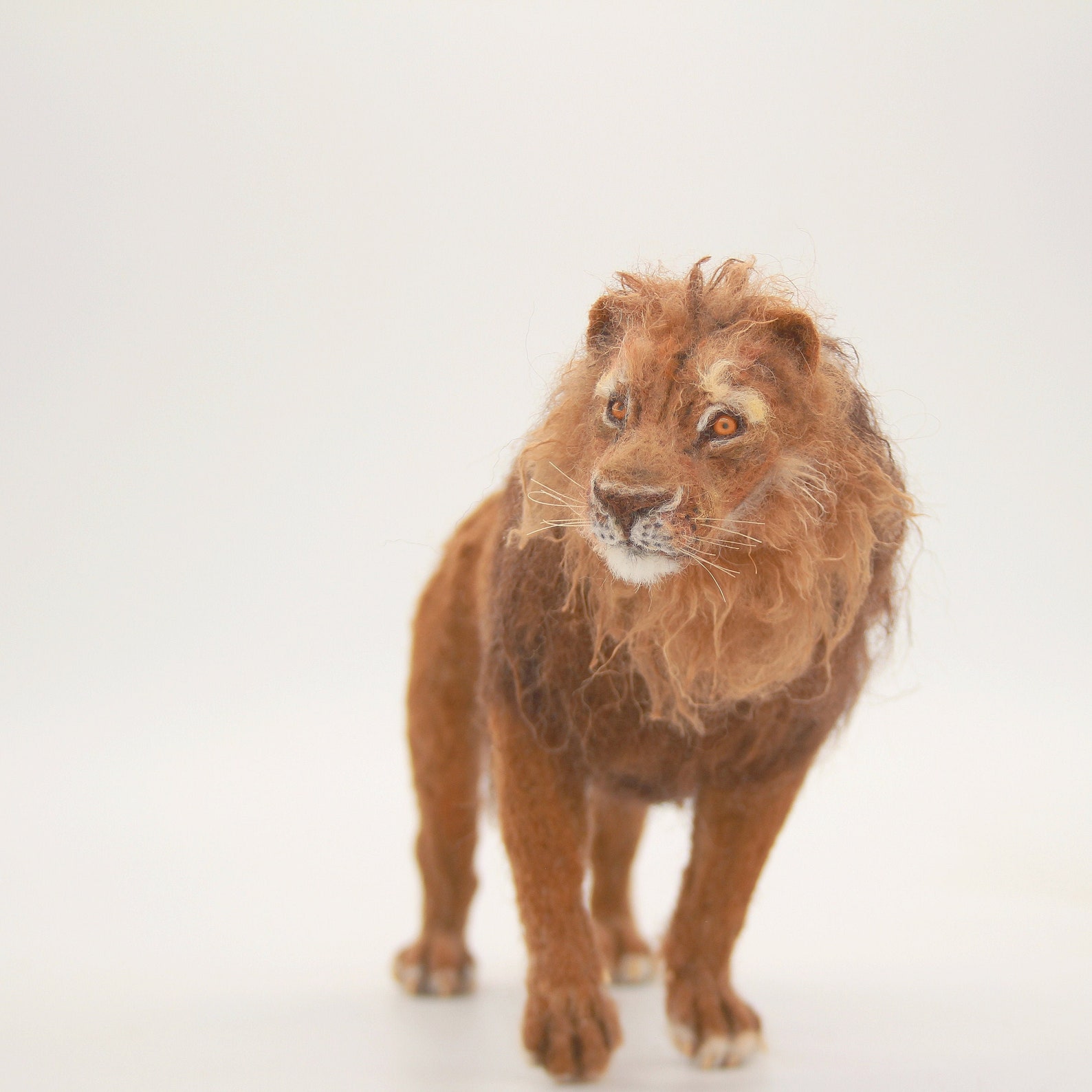 Needle felted Animal. Needle felted Lion. King of Beasts. Etsy