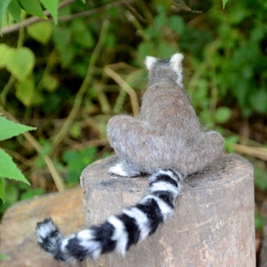 Needle felted Ring Tailed Lemur. Needle felted animal. Animal art sculpturet image 2