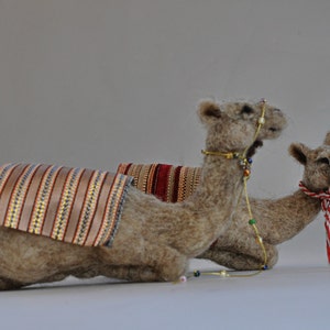 Needle felted Nativity. Sitting Camel Waldorf. Doll wool soft sculpture. Needle felt by Daria Lvovsky image 2