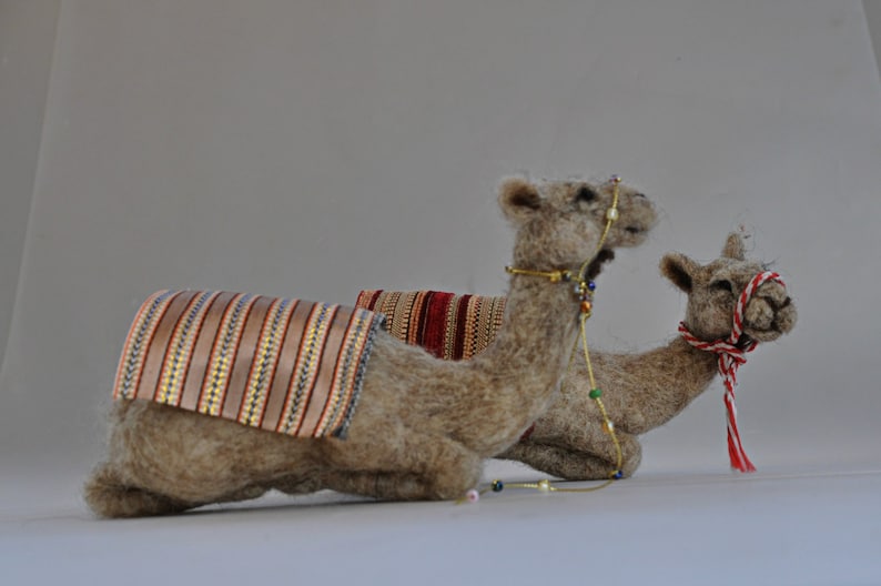 Needle felted Nativity. Sitting Camel Waldorf. Doll wool soft sculpture. Needle felt by Daria Lvovsky image 2