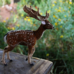 Needle Felted Animal. English fallow deer . needle felted deer sculpture, Deer Made to order image 9